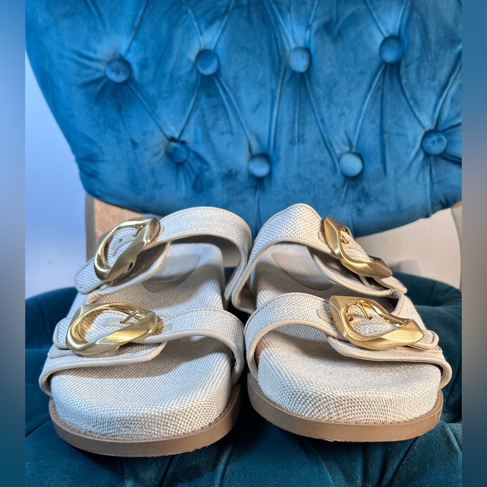 Schutz Olga Sporty Sandal in Beige flat slip on buckle birkenstock look alike - Picture 5 of 9